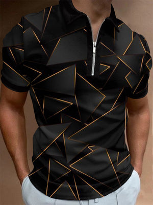 Solid Shirts Men Short Sleeve T-shirts Streetwear Mens Clothing Zipper T-Shirt Tops S-3XL Elastic Cotton | TageUnlimited