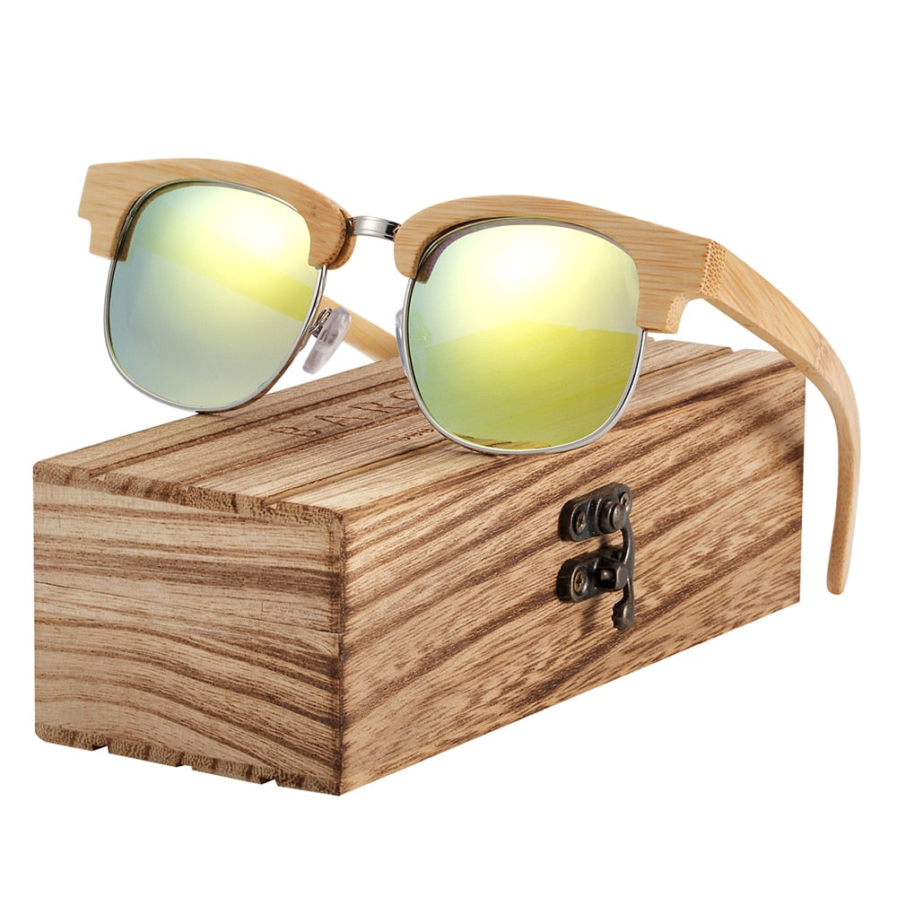 BARCUR Wood Polarized Sunglasses Bamboo Wooden Sunglasses Beach Oculos de sol | TageUnlimited