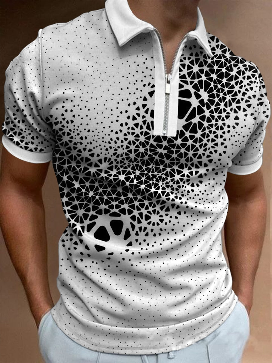 Solid Shirts Men Short Sleeve T-shirts Streetwear Mens Clothing Zipper T-Shirt Tops S-3XL Elastic Cotton | TageUnlimited
