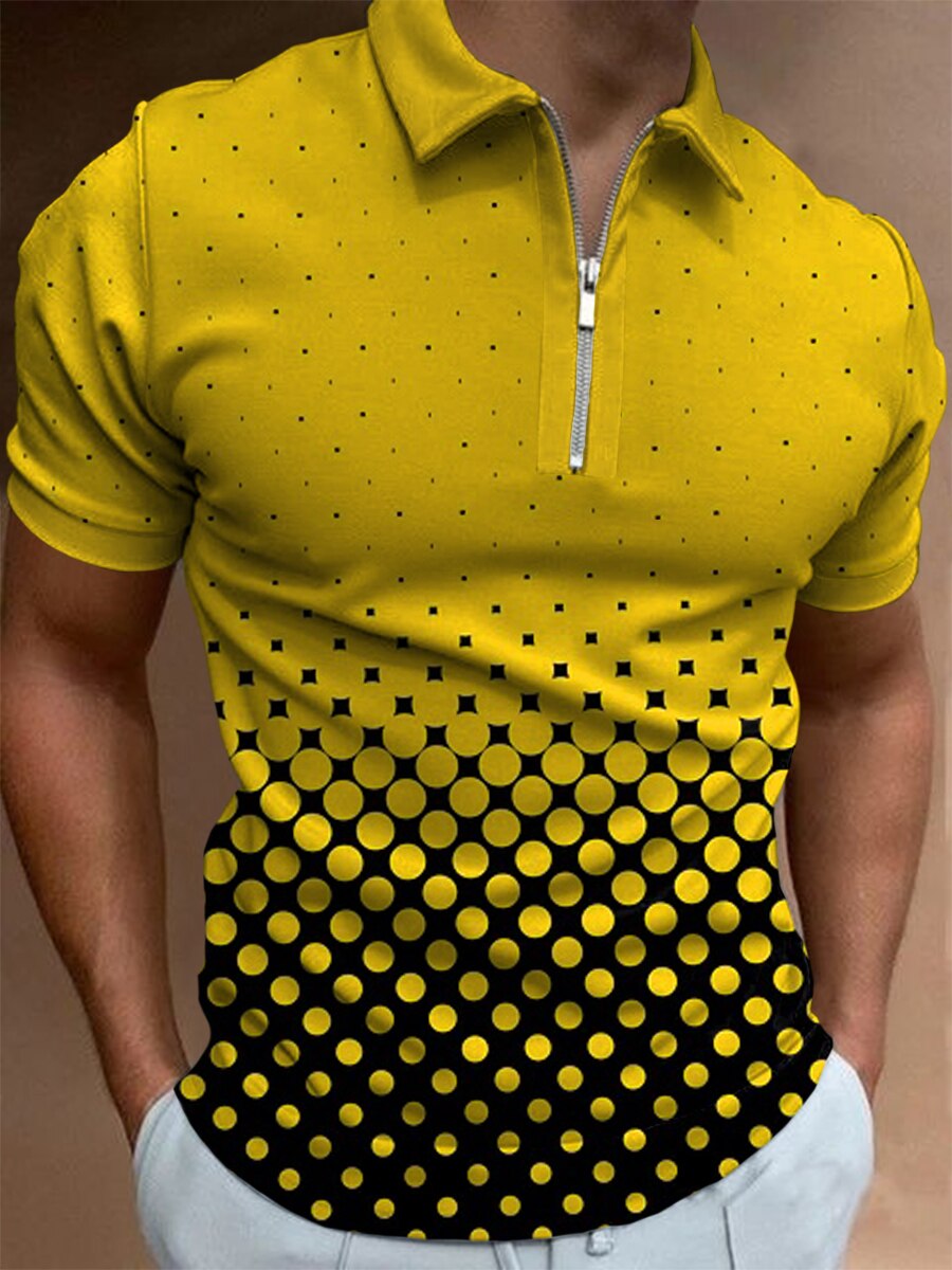 Hot Sale Solid Shirts Men Short Sleeve T-shirts Streetwear Mens Clothing Zipper T-Shirt Tops S-3XL Elastic Cotton | TageUnlimited