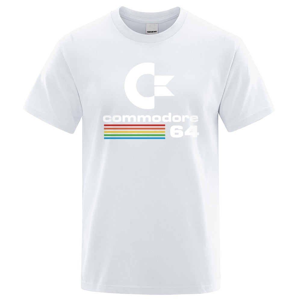 Men T-shirts Summer Commodore 64 Print T Shirt C64 SID Amiga Retro Cool Design Street Short Sleeve Top Tee Cotton Clothing | TageUnlimited