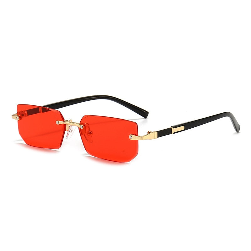 Rimless Sunglasses Rectangle Fashion Popular Women Men Shades Small Square Sun Glasses For Female male Summer Traveling Oculos | TageUnlimited