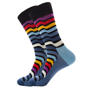 Stripe Happy Socks Men Women Cotton Funny Crew Socks Personality Painting Zebra Pattern Female Male Harajuku Skateboard Socks | TageUnlimited