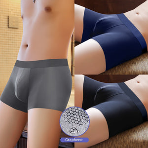 Brand 4PCS Men Underwear Graphene 3A Antibacterial Underpants Ice Silk Men Boxer Shorts Moisture Absorbent Elastic Male Pantie | TageUnlimited