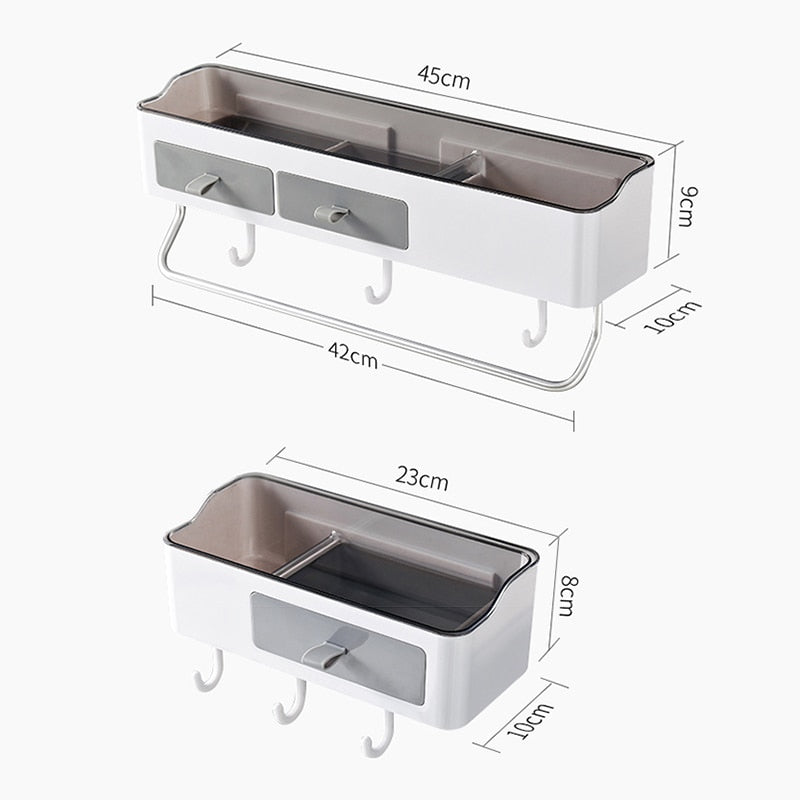 Punch-free Bathroom Organizer Rack Shampoo Cosmetic Storage Rack Bath kitchen Towel Holder Household Items Bathroom Accessories | TageUnlimited