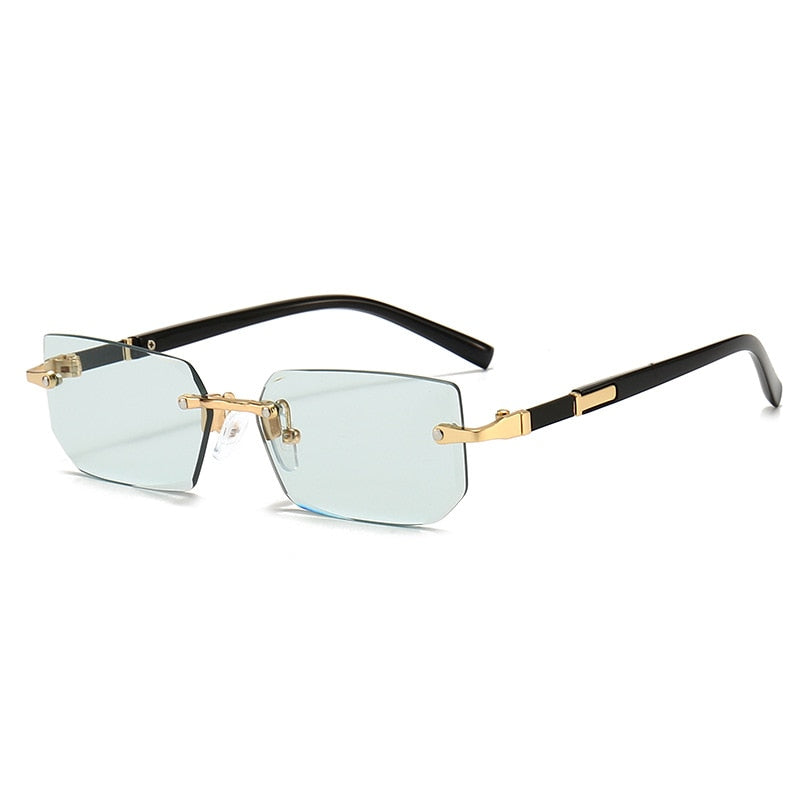 Rimless Sunglasses Rectangle Fashion Popular Women Men Shades Small Square Sun Glasses For Female male Summer Traveling Oculos | TageUnlimited