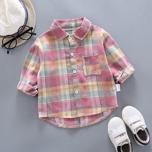 IENENS Spring Thin Shirts Baby Boys Long Sleeve Striped Print Shirts Kids Tops Tees Shirts Casual Blouse | TageUnlimited