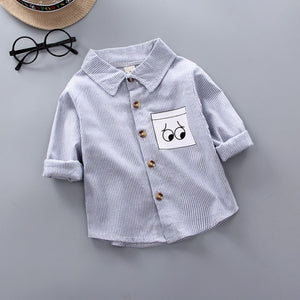 IENENS Spring Thin Shirts Baby Boys Long Sleeve Striped Print Shirts Kids Tops Tees Shirts Casual Blouse | TageUnlimited