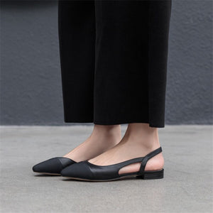Meotina Low Heels Real Leather Slingbacks Shoes Women Square Toe Pumps Thick Heel Shoes Brand Design Lady Footwear | TageUnlimited