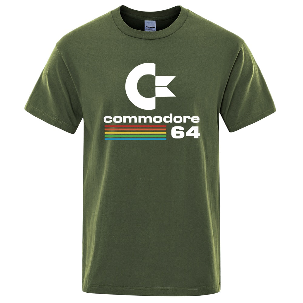 Men T-shirts Summer Commodore 64 Print T Shirt C64 SID Amiga Retro Cool Design Street Short Sleeve Top Tee Cotton Clothing | TageUnlimited