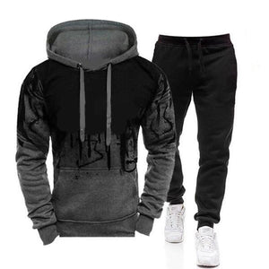 2Pcs Suit Spring Autumn Men Sweatshirt Set Splash Ink Hoodies+Tracksuit Pants Casual Fitness Male Sportswear S-4XL Wholesale | TageUnlimited