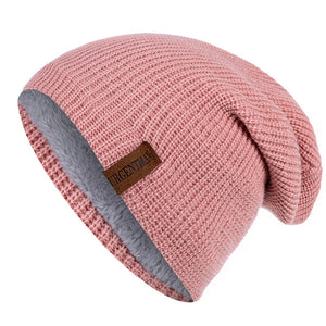 Unisex Letter Beanie Hat Leisure Lined Winter Hats For Men Women Keep Warm Knitted Hat Fashion Solid Ski Bonnet Cap | TageUnlimited