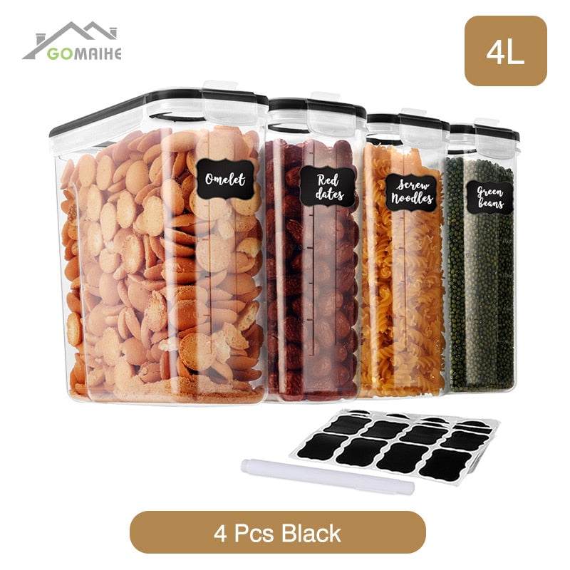 GoMaihe Food containers  Kitchen jars  storage Organization Cereal Dispenser for Storing Pasta kitchen Storage Organizer boxes | TageUnlimited