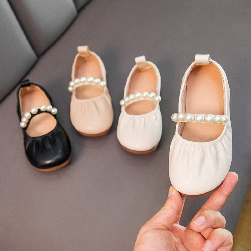 Spring Children Girls Flat Pearl PU Leather Shoes Kids Baby Princess Shoes | TageUnlimited