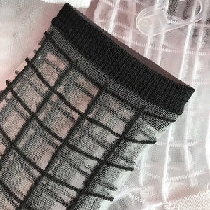 Hipster Harajuku Ankle Ladies Socks Women Fashion Transparent Stripe Short Female Summer Women&#39;s Socks Summer Black White Socks | TageUnlimited