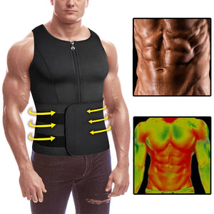 Neoprene Men Shapers Sweat Vest for Men Waist Trainer Vest Adjustable Workout Body Shaper with Double Zipper for Sauna Suit | TageUnlimited