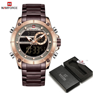 NAVIFORCE Luxury Original Sports Wrist Watch For Men Quartz Steel Waterproof Digital Fashion Watches Male Relogio Masculino 9163 | TageUnlimited