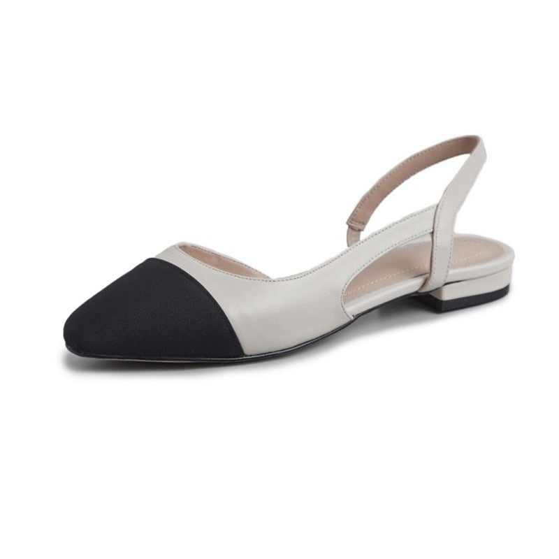 Big Size 45 Women Slingbacks Shoes High Heels Natural Genuine Leather Thick High Heel Cow Leather Mixed Colors Pumps Ladies | TageUnlimited