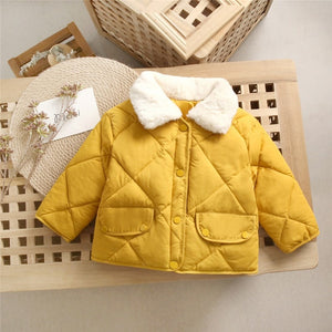 Winter Children Warm Cotton Jackets Rabbit Fur Collar Coats Baby Short Quilted Jacket Kids Clothes Girl Boy Outerwear | TageUnlimited