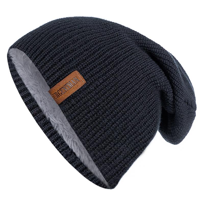 Unisex Letter Beanie Hat Leisure Lined Winter Hats For Men Women Keep Warm Knitted Hat Fashion Solid Ski Bonnet Cap | TageUnlimited
