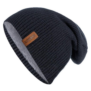 Unisex Letter Beanie Hat Leisure Lined Winter Hats For Men Women Keep Warm Knitted Hat Fashion Solid Ski Bonnet Cap | TageUnlimited