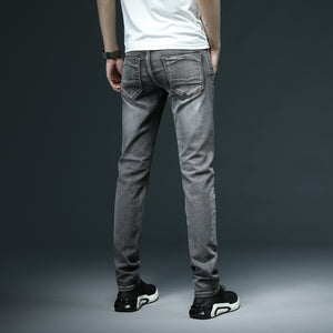 New Men Skinny White Jeans Fashion Casual Elastic Cotton Slim Denim Pants Male Brand Clothing Black Gray Khaki | TageUnlimited