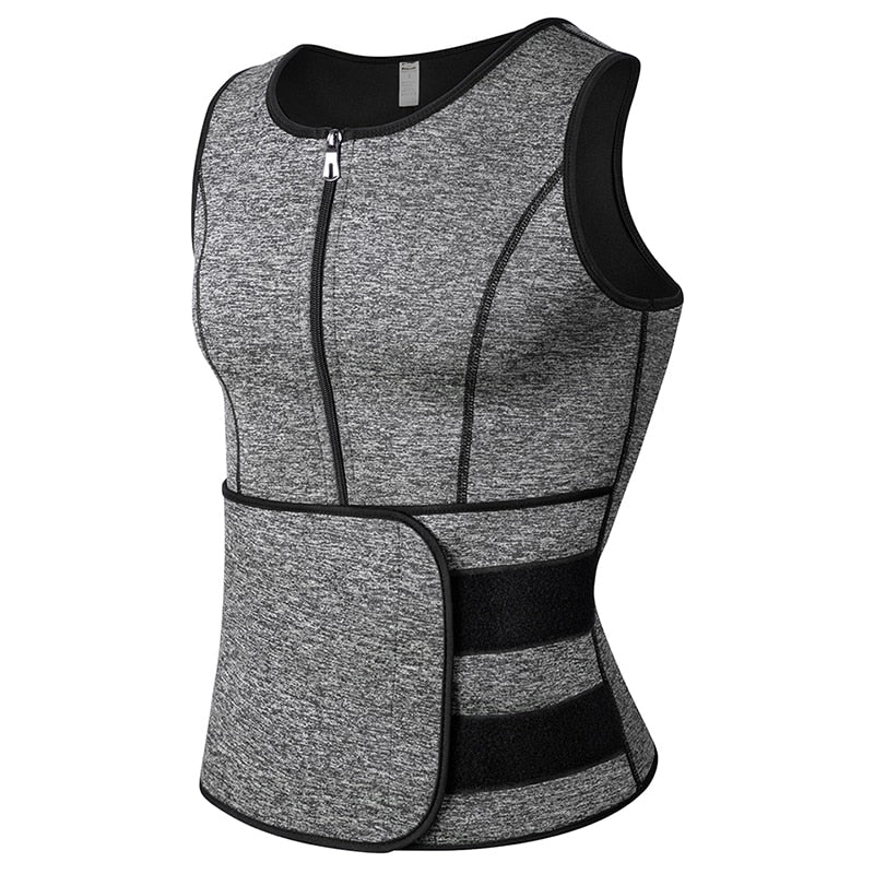 Neoprene Men Shapers Sweat Vest for Men Waist Trainer Vest Adjustable Workout Body Shaper with Double Zipper for Sauna Suit | TageUnlimited