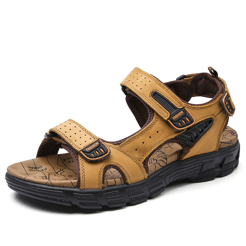 Brand Classic Mens Sandals Summer Genuine Leather Sandals Men Outdoor Casual Lightweight Sandal Fashion Men Sneakers | TageUnlimited