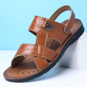 Summer Genuine Leather Beach Sandals Men Shoes  Leather Sandals for Men Soft Comfort Outdoor Walking Man Footwear | TageUnlimited