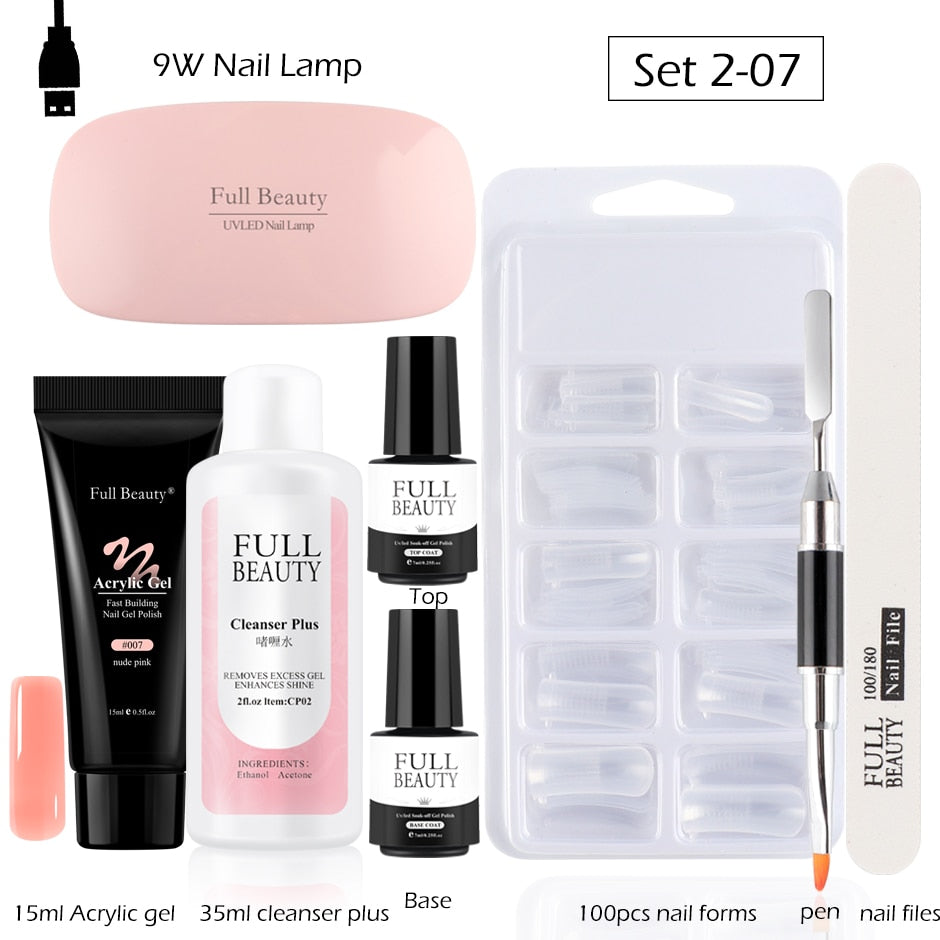 5pcs Quick Builder Nail Kits Finger Poly Extension Nail Gel Manicure Soak Off Crystal Gel Nail Polish No Pain Acrylic Gel GL1791 | TageUnlimited