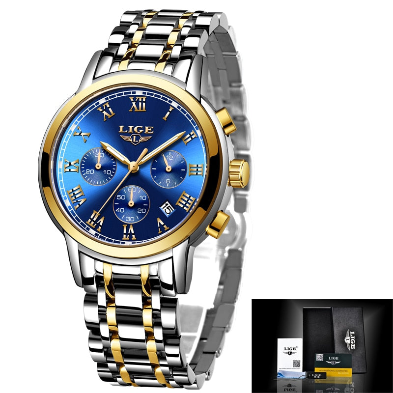 New Fashion Women Watches LIGE Top Brand Ladies Luxury Creative Steel Women Bracelet Watches Female Quartz Waterproof Watch Gift | TageUnlimited