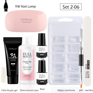 5pcs Quick Builder Nail Kits Finger Poly Extension Nail Gel Manicure Soak Off Crystal Gel Nail Polish No Pain Acrylic Gel GL1791 | TageUnlimited