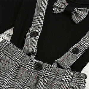 Brother Sister Matching Outfits For Girls and Baby Boy Clothes Set Top+Overalls With Necktie Kids Toddler Girls Clothes