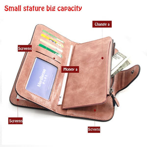 Women wallet made of leather Wallets Three fold VINTAGE Womens purses mobile phone Purse Female Coin Purse Carteira Feminina | TageUnlimited
