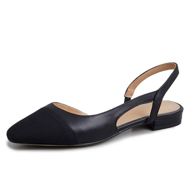 Meotina Low Heels Real Leather Slingbacks Shoes Women Square Toe Pumps Thick Heel Shoes Brand Design Lady Footwear | TageUnlimited