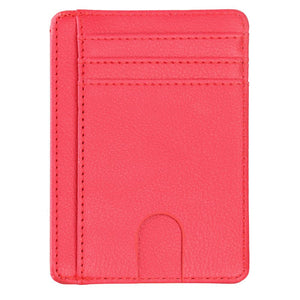 Slim RFID Blocking Leather Wallet Credit ID Card Holder Purse Money Case for Men Women Fashion Bag 11.5x8x0.5cm | TageUnlimited