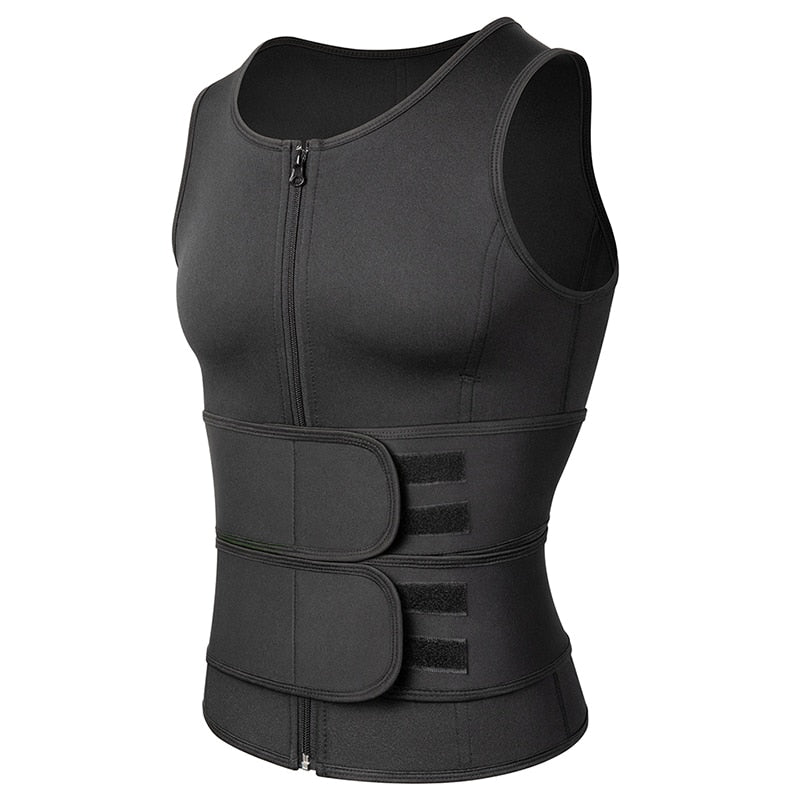 Neoprene Men Shapers Sweat Vest for Men Waist Trainer Vest Adjustable Workout Body Shaper with Double Zipper for Sauna Suit | TageUnlimited