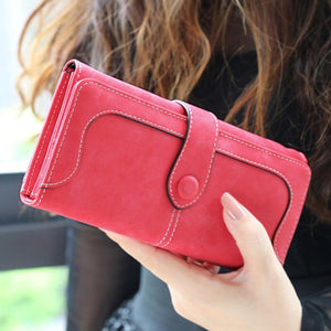 Aliwood Brand Wallets Retro Nubuck Leather Women Long Wallets Clutch Female Hasp Purse Vintage Money Bag Carteira Card Holder | TageUnlimited