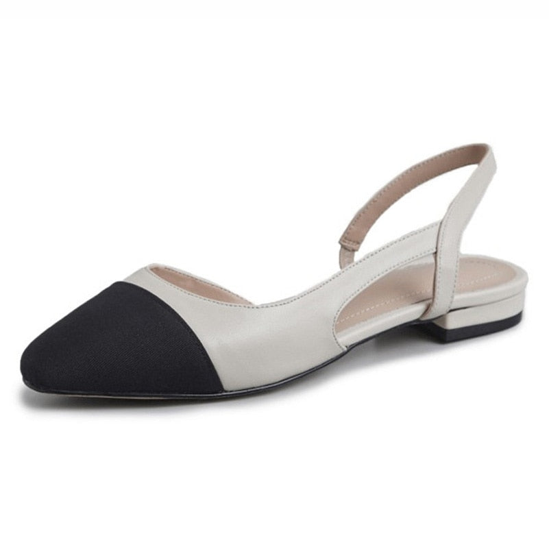 Meotina Low Heels Real Leather Slingbacks Shoes Women Square Toe Pumps Thick Heel Shoes Brand Design Lady Footwear | TageUnlimited