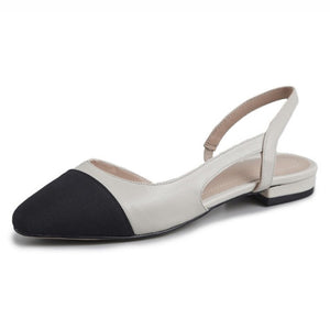 Meotina Low Heels Real Leather Slingbacks Shoes Women Square Toe Pumps Thick Heel Shoes Brand Design Lady Footwear | TageUnlimited