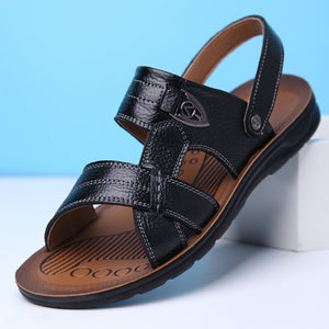 Summer Genuine Leather Beach Sandals Men Shoes  Leather Sandals for Men Soft Comfort Outdoor Walking Man Footwear | TageUnlimited