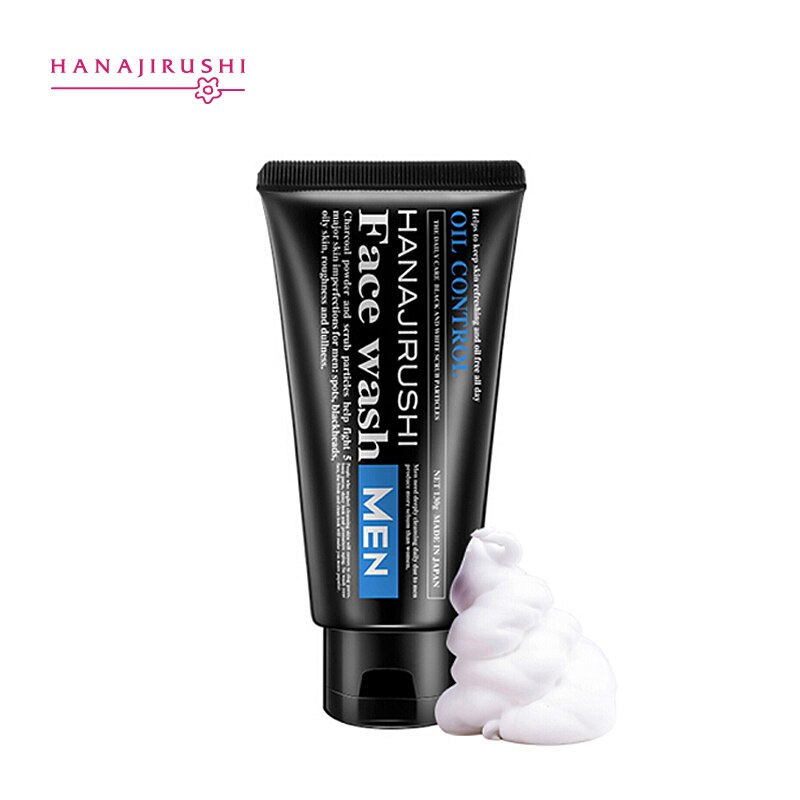 HANAJIRUSHI Oil Control Face Wash For Men Limpiador Facial Cleanser Skin Balancing Moisture Cleaning Pores Men’s  skin care 130g | TageUnlimited