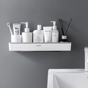 Punch-free Bathroom Organizer Shelf Cosmetic Shampoo Storage Rack Bath Kitchen Towel Holder Household Items Bathroom Accessories | TageUnlimited