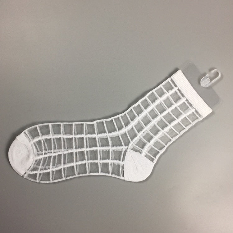Hipster Harajuku Ankle Ladies Socks Women Fashion Transparent Stripe Short Female Summer Women&#39;s Socks Summer Black White Socks | TageUnlimited