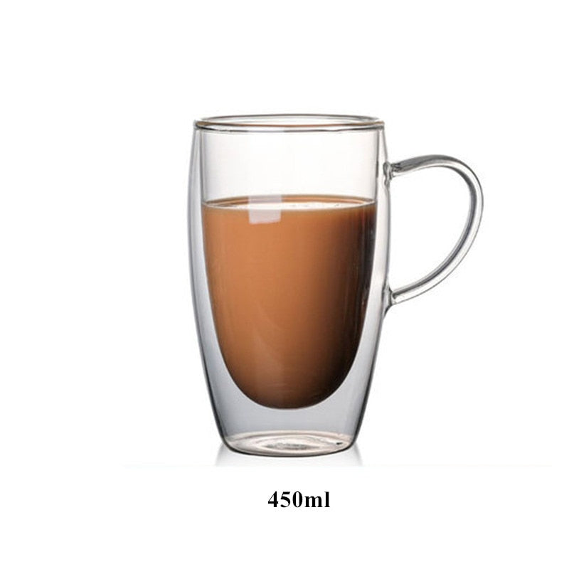 Double Wall Glass Mug Resistant Tea Beer Mug Milk Lemon Juice Cup Drinkware Lover Coffee Cups Mug Gift | 0 | TageUnlimited