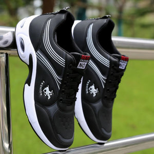 Black leather sneakers autumn man shoes  new arrival wedges sneakers men casual vulcanized shoes | TageUnlimited