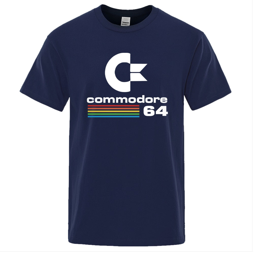 Men T-shirts Summer Commodore 64 Print T Shirt C64 SID Amiga Retro Cool Design Street Short Sleeve Top Tee Cotton Clothing | TageUnlimited