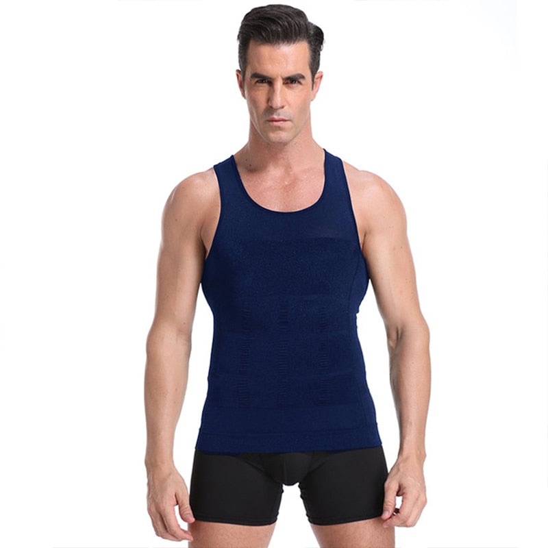 Be-In-Shape Men Slimming Body Shaper Waist Trainer Vest Tummy Control Posture Shirt Back Correction Abdomen Tank Top Shaperwear | TageUnlimited