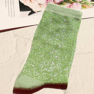 1 pair of gold and silver glitter fashion women's socks summer thin trendy breathable cool socks Korean style personality socks | TageUnlimited
