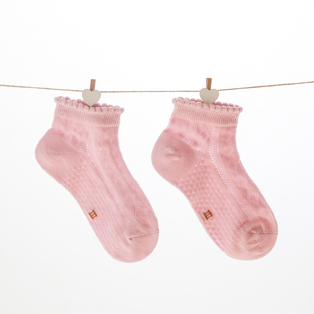 5Pairs/lot Baby Socks Summer Spring Thin Mesh Cotton Kids Socks Lovely Girls Lace Socks Colorful Children Socks | TageUnlimited